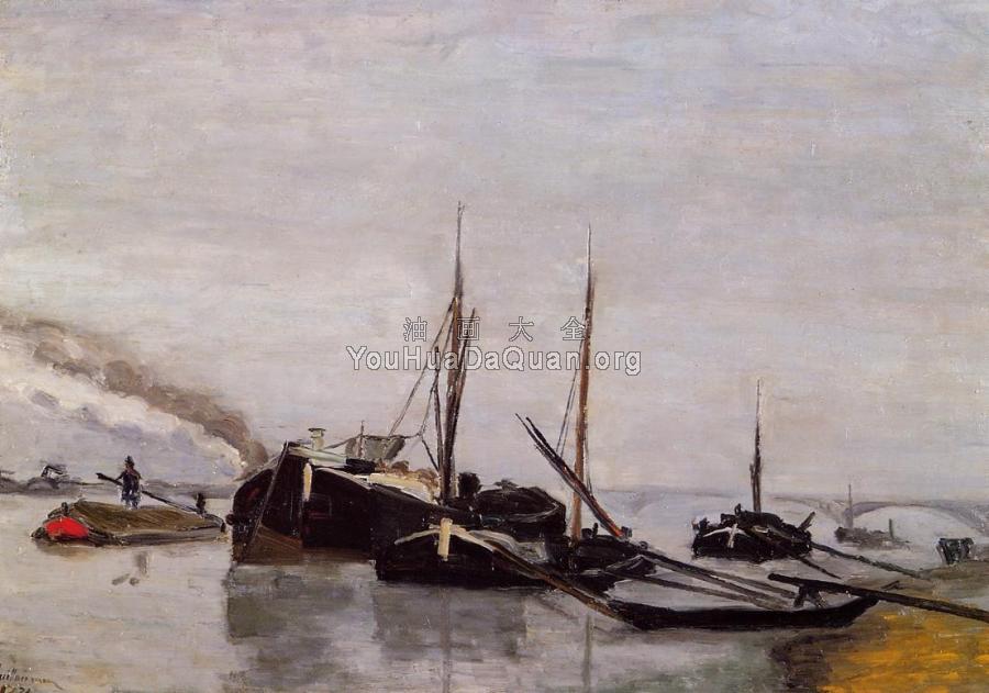 Barges on the Seine at Bercy - 阿曼·吉约曼